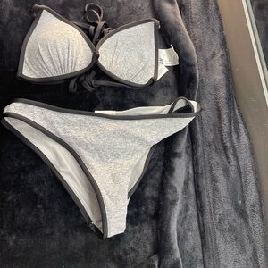 H&M Gray and Black Bikini Set